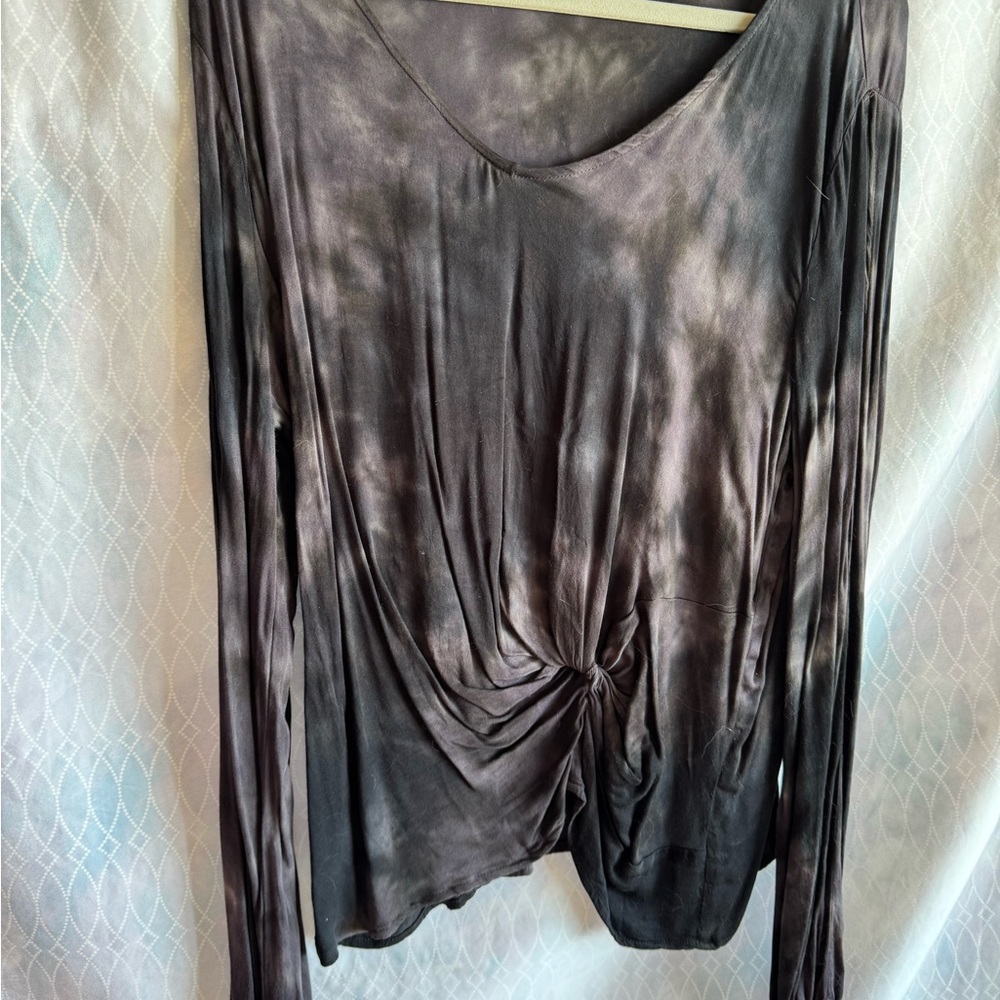 River + Sky Charcoal Tie-Dye Blouse